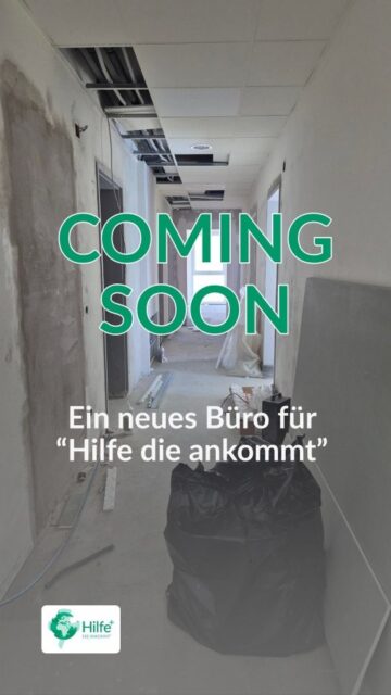 📢 Coming Soon! 🔜 
Nicht nur der neu veröffentlichte Jahresbericht erzählt von neuen Projekten, wir können sie stellenweise auch schon sehen! 👀 
Im Frühjahr übersiedeln wir in unser eigenes Büro und wir freuen uns schon sehr darauf, euch bald bei uns willkommen zu heißen! 🤗 

#hilfedieankommt #gemeinsamhoffnungschenken #teaser #coming soon #sozialdienstimausland