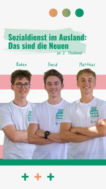 Team 2 unserer neuen Sozialdienenden stellt sich heute vor: Ruben, David und Matthias werden in den nächsten zehn Monaten beim @ricdwheelchairproject in Chiang Mai mitarbeiten 🦼 🇹🇭
ℹ️ Der Sozialdienst im Ausland wird vom Sozialministerium @bmasgpk_aut gefördert und ist auch als Wehrersatzdienst anrechenbar. Mehr Infos dazu findest du in unserem Highlight oder auf der Homepage www.dasjahrmeineslebens.at 🔍
#sozialdienstimausland #hilfedieankommt #dasjahrdeineslebens #zivildienst